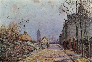 street snow effect 1872 Camille Pissarro scenery Oil Paintings